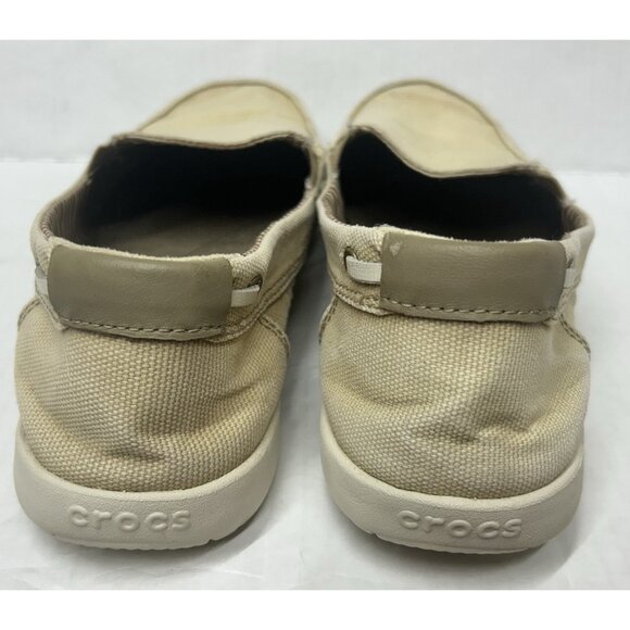 Crocs Walu Casual Slip on Canvas Loafer Womens Size 9 Style 14391 Beige - Picture 3 of 7